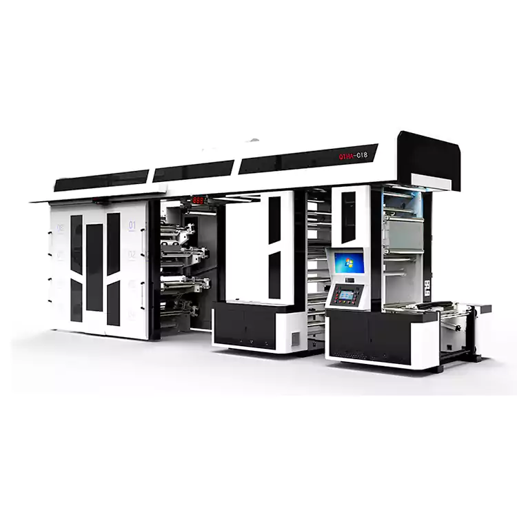 Машина за флексографско печатење со централен впечаток со полусерво погон со голема брзина со 8 бои